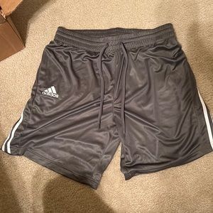 NWT Adidas Grey 3 Stripe Shorts